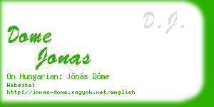 dome jonas business card